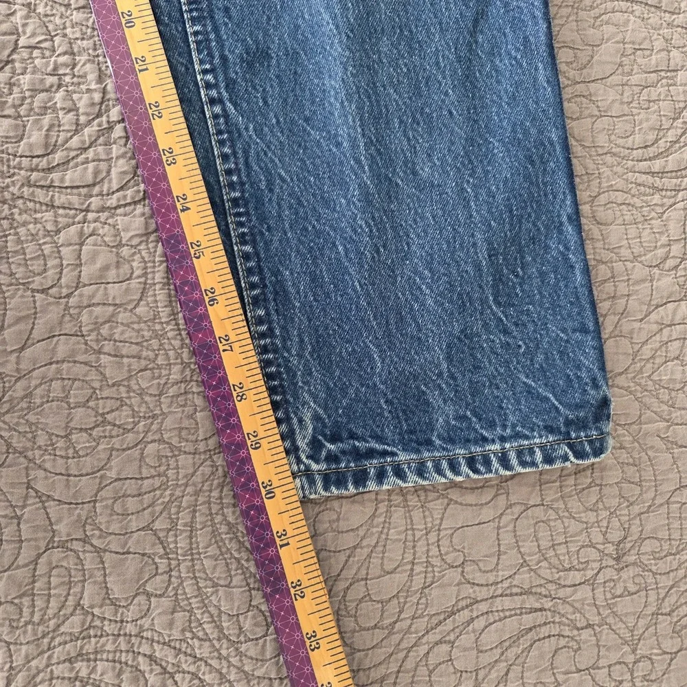 Vtg 70s LEE Jeans Womens 30x30 Blue Denim Straight High Rise‎ Western Workwear